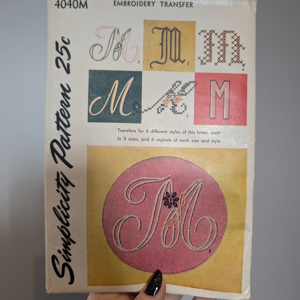 Simplicity Embroidery Transfer Pattern 4040M